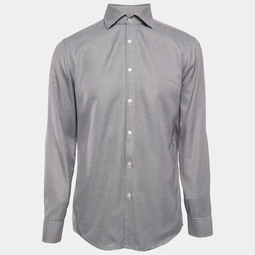 Hugo‎ Boss Jaron Slim Fit Long Sleeve Button Down Houndstooth Business Casual